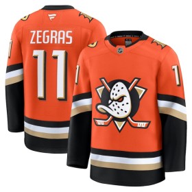 Miehille NHL Anaheim Ducks Pelipaita Fanatics Premium Trevor Zegras 2024-25 koti Oranssi